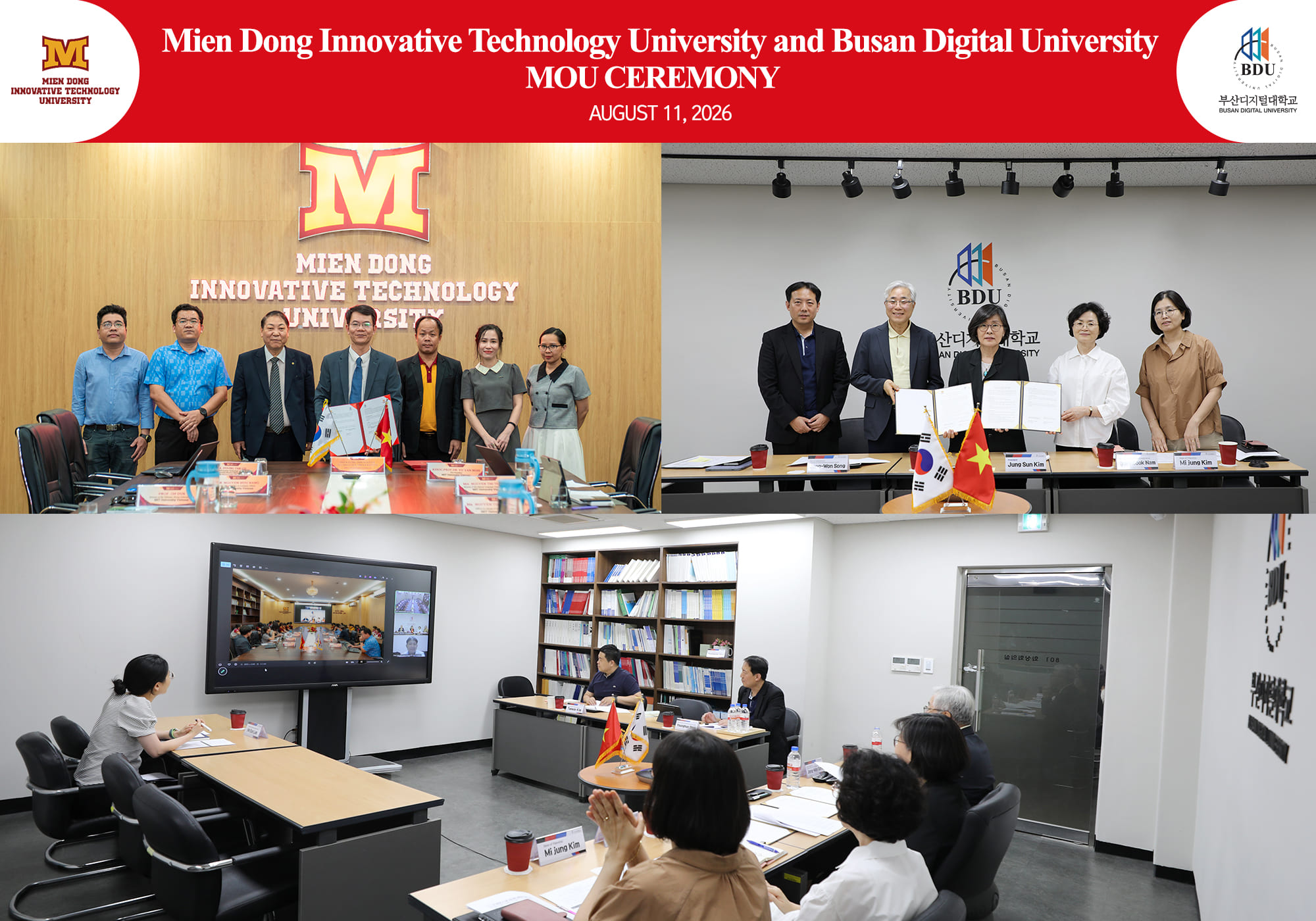 부산디지털대교 베트남 MIT(Mien Dong Innovative Technology University)와 글로벌 교육 협력 위한 온라인 협약 체결